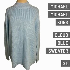 Michael Michael Kors XL blue oversized sweater with crystal embellishments